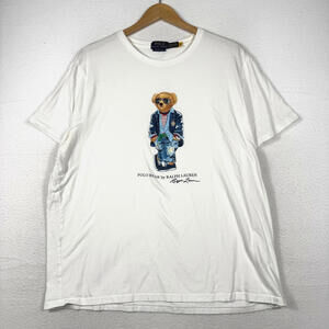 Polo Bear by Polo Ralph Lauren Mens XXL Custom Slim Fit White Short Sleeve Shirt